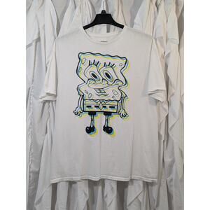 Nickelodeon Spongebob "Melt Down" Size XL White w/Black,Blue,Yellow Outline